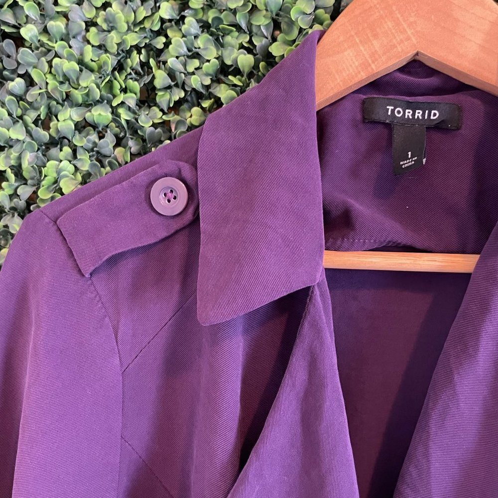 Torrid Purple Twill Drape Jacket - Picture 11 of 12